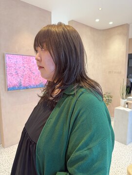 オン キャナルシティ博多前店(on) 【晴音】ハッシュカット/オリーブベージュ/ミディアム/30代