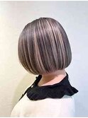黒髪クラゲヘアーオリーブグレー小顔ココアベージュ