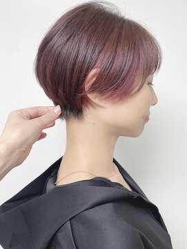 モリオフロムロンドン 原宿本店(morio from London) 【morio 原宿】マッシュショート　インナーカラー　ピンク