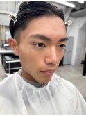 眉毛ワックス×ブリーチなしカラー×センターパートで好印象へ
