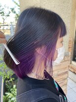 コレットヘア(Colette hair)&nbsp;インナーカラー　purpleカラー　Bobスタイル