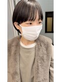 大人可愛い/ココアベージュ/グレージュカラー/ボブウルフ/黒髪