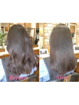 縮毛矯正でもナチュラルな仕上がり！ダメージレスにこだわりのある《La famille》で髪質改善♪