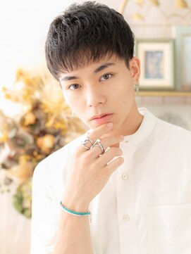 カバーヘア ブリス 大宮西口(COVER HAIR bliss) 黒髪アッシュブラック刈り上げツーブロックa大宮20代30代40代