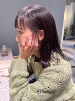 アム(amu)&nbsp;前髪ストレート×ミディアム×ブドウカラー☆