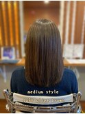 大人美人/外ハネボブ/春カラー/くびれミディアム/20代30代