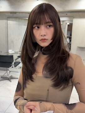 サイン 表参道(SIGN) 韓国ヘアグレージュカラーブリーチ無し髪質改善イヤリングカラー