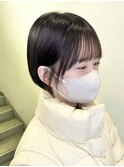 横浜タッセルボブショコラブラウン切りっぱなしボブショートボブ
