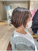 20代30代大人可愛い小顔ショートボブ前下がりショートハイライト