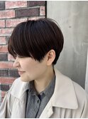 20代30代40代小顔ハンサムショートダークショコラブラウン