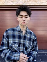 スパイキーショート/刈り上げ/ニュアンスパーマ/メンズカット