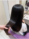 京都美容室 髪質改善 レイヤーカット ブリーチなし 透明感カラー