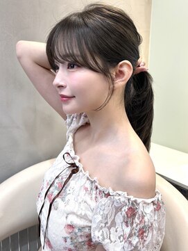 グロー 大宮(GLROW) オリーブグレージュ　顔まわりカット　レイヤーカット　韓国ヘア