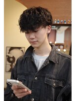 エディ(Edy)&nbsp;メンズマッシュ波巻きスパイラルパーマケアパーマ眉毛カット岡山