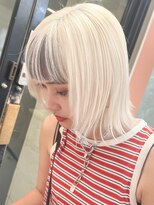 プネル(punel) ホワイトブロンド バングカラー デザイン ケアブリーチ 原宿