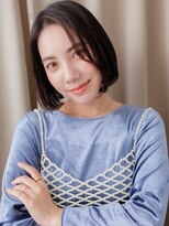 カバーヘアアンドスパ ブリス 浦和(COVER HAIR&SPA bliss) 黒髪ダークアッシュセンターパートかきあげボブZ浦和30代40代