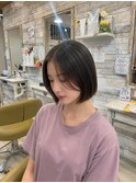 切りっぱなしボブ×ハイライトを活かしたカラー