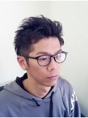 アップバングショートパーマ