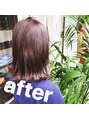 ヘアー ドア(HAIR DOOR)&nbsp;外ハネ外国人風カットにWカラーでピンクパープルに！