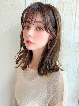 ラルユー 金山(LallYou) 前髪パーマ/韓国くびれミディアム/春カラー/ラベンダーカラー