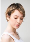大人ハイライトグレージュショート