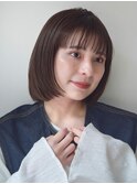 似合わせカット ボブ 丸み 内巻き 前髪 フルバング