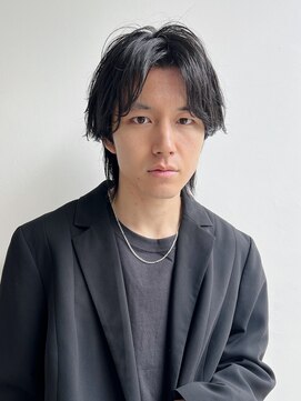 トルネード(TORNADO) メンズショートパーマセンターパート丸顔面長絶壁K20240414