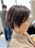 ショートカット20代30代40代前髪なし面長丸顔ショートボブ
