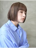 大人ボブ大人ショートボブ切りっぱなしボブ前髪あり前下がりボブ