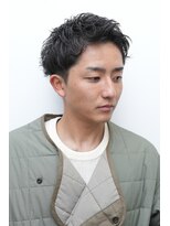 グラシアス(gracias) メンズカット韓国マッシュニュアンスパーマブルーブラック0302