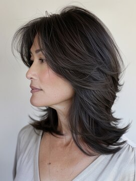 アルトリスト(Altruist Aging×HAIR&SPA) ★ダークアッシュ大人ガーリーボブ着物ミディアムレイヤーカット