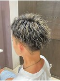無造作パーマツイストスパイラルパーマツーブロックメンズカット