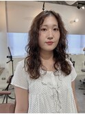 大阪梅田/パーマ／ミディアムパーマ/ロングパーマ/顔まわり