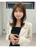 くびれミディ　マロンベージュ　レイヤー　韓国