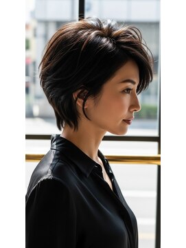 コートフィールエー(CO_T feel.a) 【首元スッキリ】結ばなくても決まる、大人の余裕ショートボブ