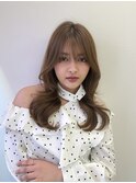 ブリーチあり/レイヤーカット/ベージュ/ミルクティーベージュ
