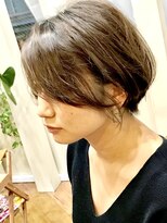 ヘアー カフェ コトノハ(hair cafe kotonoha)&nbsp;【コトノハ】グレージュエッジショートひし形ミセスショートボブ