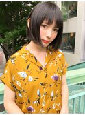 小顔黒髪ショートボブ