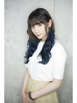 サロンドミルク 原宿(salon de MiLK) 【salon de MiLK 原宿】耳かけグラデーションアクセントブルー