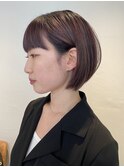 大人可愛い耳かけマッシュレイヤーショート×マロンベージュ