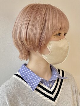 スー 渋谷(suu) ペールピンクカラーピンクベージュボブケアブリーチハイブリーチ