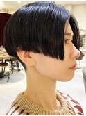 大人マッシュショート丸みショート黒髪ショートベリーショート
