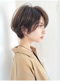 レイヤーボブ　マッシュショート グレージュカラー 顔周りカット