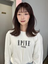 アース コアフュールボーテ 伊勢崎(EARTH coiffure beaute) ナチュラルベージュ_ヨシンモリ_顔周りレイヤー_ストレートヘア