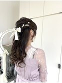 リボン編み込み