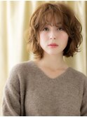 無造作ふわふわフェザーバングボブパーマTc1川口20代30代40代