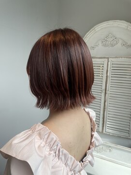 ザザ 高田馬場(ZA/ZA) ピンクブラウン×ぷつっとボブ