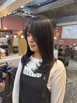 チャプター 問屋町(chapter)&nbsp;ブリーチなしオリーブグレージュ顔周りレイヤーカット韓国ヘア