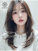 シースルーバングセミロングレイヤー☆銀座/東京駅
