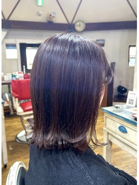 外ハネボブ　ピンクブラウン